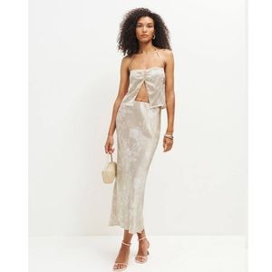 Reformation Beba Silk Two Piece Skirt Dress